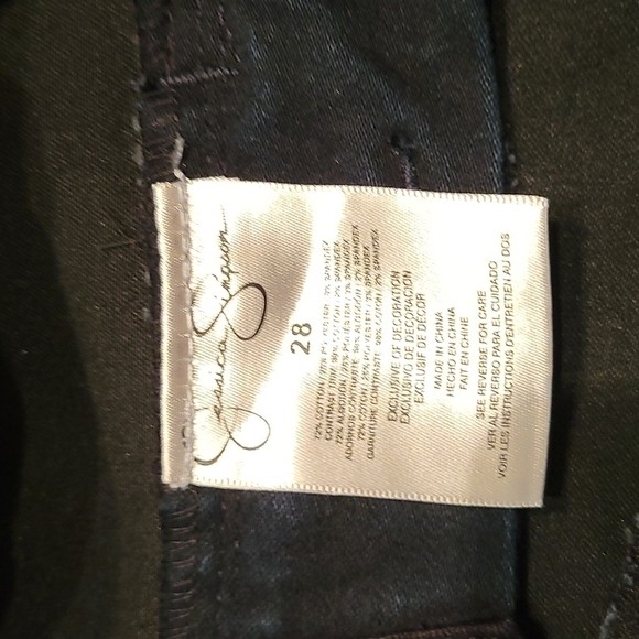 3/$30 JESSICA SIMPSON Black Two-tone Stripe Skinny Lowrise Alexander Ankle Jeans - Picture 5 of 10